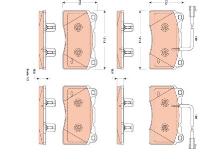 Set plăcuțe frână TRW, față, pentru: ALFA ROMEO GIULIETTA, GIULIETTA/HATCHBACK 1.4-2.0D 04.10-12.20