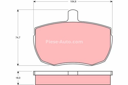 Set plăcuțe frână TRW, față, pentru:  ALFA ROMEO AR 8; FORD TRANSIT; LAMBORGHINI LM-002; LAND ROVER 110/127, 90 I, DEFENDER, RANGE ROVER I; LDV 400, CONVOY 1.6-5.2 07.70-02.16