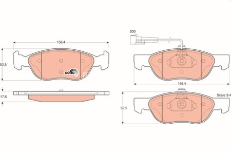 Set plăcuțe frână TRW, față, pentru: FIAT BARCHETTA, BRAVA, BRAVO I, MAREA, PUNTO; LANCIA DEDRA, DELTA II 1.2-1.9D 04.89-03.12