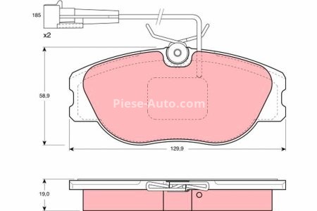 Set plăcuțe frână TRW, față (cu accesorii; cu șuruburi de ghidare etrier frână), pentru: ALFA ROMEO 155, GTV, SPIDER; FIAT COUPE, CROMA; LANCIA DEDRA, DELTA I 1.6-3.0 11.84-10.05