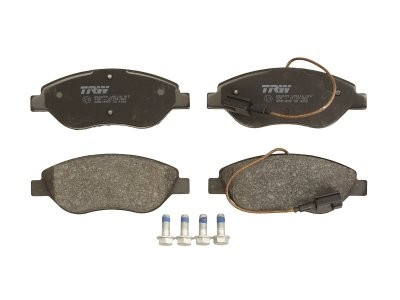 Set plăcuțe frână TRW, față (cu accesorii; cu șuruburi de ghidare etrier frână), pentru: ALFA ROMEO MITO; FIAT BRAVO II; LANCIA DELTA III 1.3D-2.0D 04.07-10.18
