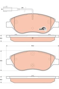 Set plăcuțe frână TRW, față (cu accesorii; cu șuruburi de ghidare etrier frână), pentru: ALFA ROMEO MITO; FIAT BRAVO II; LANCIA DELTA III 1.3D-2.0D 04.07-10.18