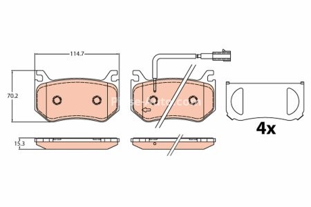 Set plăcuțe frână TRW, spate, pentru: ALFA ROMEO GIULIA, STELVIO 2.9 10.15-