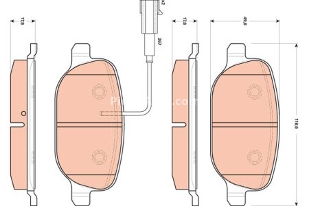Set plăcuțe frână TRW, spate, pentru: ALFA ROMEO GIULIETTA, GIULIETTA/HATCHBACK 1.4-2.0D 04.10-12.20