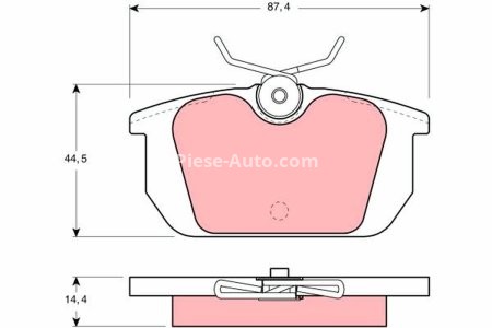 Set plăcuțe frână TRW, spate, (cu accesorii; cu șuruburi de ghidare etrier frână), pentru: ALFA ROMEO 145, 146, 155, 33, GTV, SPIDER; AUDI 100 C2; FIAT 131, BARCHETTA 0.9-3.0 09.74-06.06