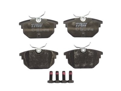 Set plăcuțe frână TRW, spate, (cu accesorii; cu șuruburi de ghidare etrier frână), pentru: ALFA ROMEO 145, 146, GTV, SPIDER; FIAT 131, BARCHETTA, BRAVO I, COUPE 0.9-3.2 09.74-10.05