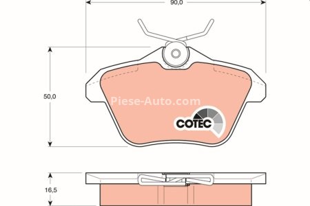 Set plăcuțe frână TRW, spate, (cu accesorii; cu șuruburi de ghidare etrier frână), pentru: ALFA ROMEO 156, 164, 166; LANCIA KAPPA 1.6-3.2 09.92-06.07