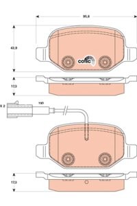 Set plăcuțe frână TRW, spate, (cu accesorii; cu șuruburi de ghidare etrier frână), pentru: ALFA ROMEO MITO 0.9-1.6D 08.08-10.18