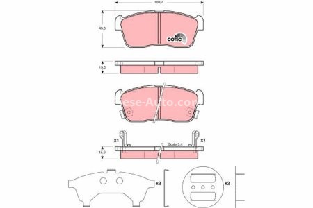 Set plăcuțe frână TRW, față, pentru: DAIHATSU COPEN, CUORE VII, SIRION, YRV; NISSAN PIXO; SUZUKI ALTO VII, CARRY, CELERIO, IGNIS I, IGNIS II 0.7-1.5 03.00-