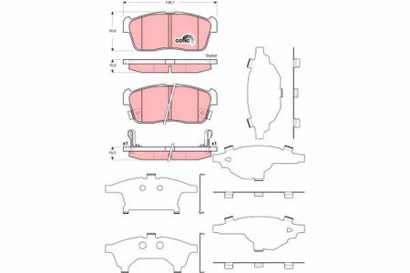 Set plăcuțe frână TRW, față, pentru: DAIHATSU COPEN, CUORE VII, SIRION; MITSUBISHI MIRAGE / SPACE STAR VI; SUBARU JUSTY IV; SUZUKI ALTO VII, IGNIS II 0.7-1.5 09.03-