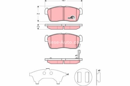 Set plăcuțe frână TRW, față, pentru: DAIHATSU COPEN, SIRION; SUZUKI CARRY, IGNIS I, IGNIS II 0.7/1.3/1.5 03.00-