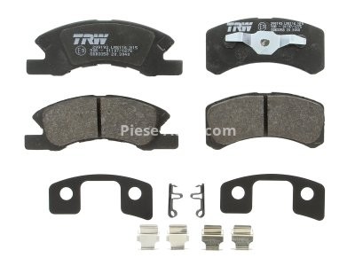 Set plăcuțe frână TRW, față (cu suplimente), pentru: DAIHATSU CUORE V, CUORE VI, CUORE VII, TREVIS; MITSUBISHI MIRAGE / SPACE STAR VI, MIRAGE VI 0.7/1.0/1.2 11.98-