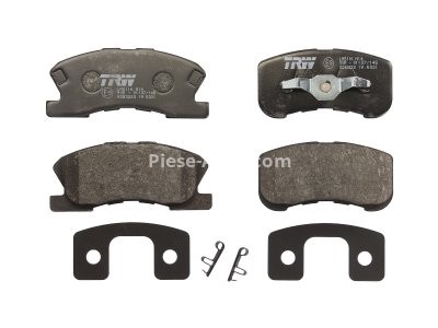 Set plăcuțe frână TRW, față (cu suplimente), pentru: DAIHATSU MOVE, SIRION, YRV; MITSUBISHI L200; TOYOTA DUET 1.0/1.3/2.8D 04.98-