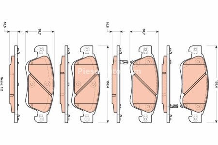 Set plăcuțe frână TRW, față, pentru: INFINITI EX, FX, G; NISSAN SKYLINE 3.5/3.7/5.0 09.07- 3