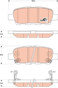 Set plăcuțe frână TRW, spate, pentru: INFINITI EX, G, M45; NISSAN ALTIMA, CUBE, ELGRAND, JUKE, MAXIMA, MAXIMA VI, MURANO I, MURANO II, MURANO III, PATHFINDER IV, QASHQAI I, QUEST 1.5D-4.5 06.01-
