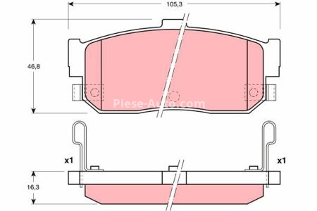 Set plăcuțe frână TRW, spate, pentru: INFINITI G20; NISSAN ALMERA I, ALTIMA, AVENIR, MAXIMA / MAXIMA QX IV, SENTRA V, SUNNY II, SUNNY III 1.4-3.0 06.86-12.06