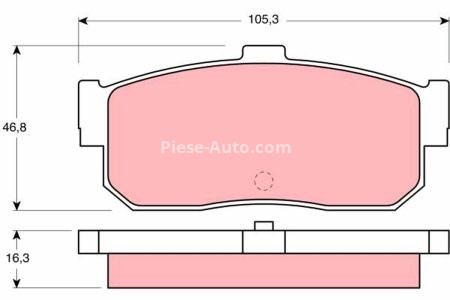 Set plăcuțe frână TRW, spate, pentru: INFINITI I30; NISSAN 100NX, ALMERA II, PRIMERA, SENTRA V, SUNNY II, SUNNY III 1.5-3.0 06.86-
