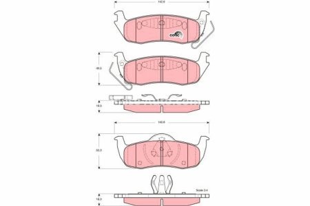 Set plăcuțe frână TRW, spate, pentru: INFINITI QX56; JEEP COMMANDER, GRAND CHEROKEE III; NISSAN ARMADA, TITAN 3.0D-5.7 08.03-