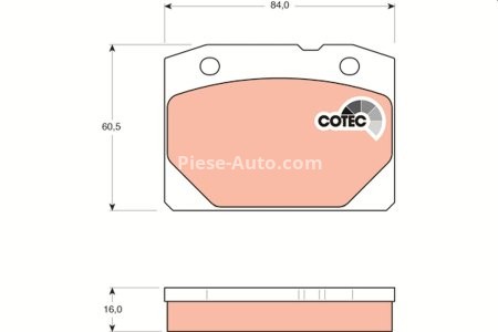 Set plăcuțe frână TRW, față, pentru: LADA 1200-1500, 1200-1600, NOVA, TOSCANA 1.2-1.7 01.70-05.12