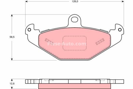 Set plăcuțe frână TRW, spate, pentru: LOTUS 2 ELEVEN, ELISE, ELISE 340 R, EUROPA S, EXIGE; OPEL SPEEDSTER 1.6-3.5 08.95-