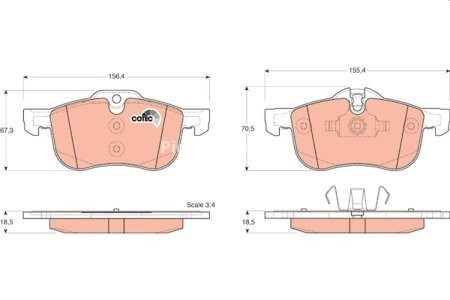 Set plăcuțe frână TRW, față, pentru: MG MG 6, MG ZT, MG ZT- T; ROVER 75, 75 I 1.8-4.6 02.99-