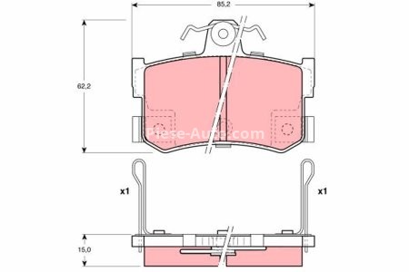 Set plăcuțe frână TRW, față, pentru: MG MG TF, MGF, MGR V8; ROVER 800; TATA SAFARI 1.6-3.9 02.88-