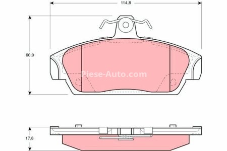 Set plăcuțe frână TRW, față (cu accesorii; cu șuruburi de ghidare etrier frână), pentru: MG MG TF, MGF; ROVER 100, 100 / METRO 1.1-1.8 03.90-12.09