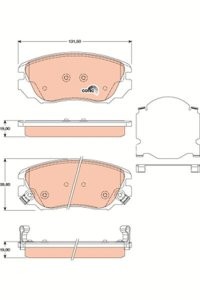 Set plăcuțe frână TRW, față, pentru: BUICK LA CROSSE; CHEVROLET CAMARO, EQUINOX, MALIBU; OPEL INSIGNIA A, INSIGNIA A COUNTRY; SAAB 9-5 1.4-3.6 07.08-