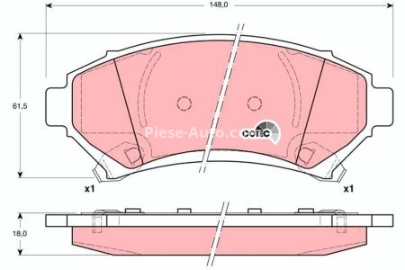 Set plăcuțe frână TRW, față, pentru: BUICK PARK AVENUE, REGAL, RIVIERA; CADILLAC DEVILLE, ELDORADO, SEVILLE; CHEVROLET IMPALA, TRANS SPORT; OPEL SINTRA; PONTIAC BONNEVILLE 2.2-4.6 07.89-12.05