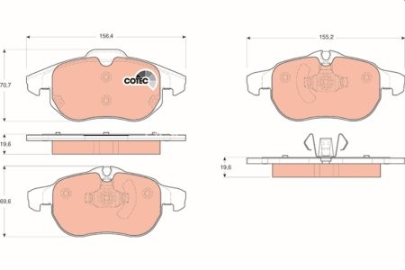 Set plăcuțe frână TRW, față, pentru: CADILLAC BLS; CHEVROLET VECTRA; FIAT CROMA, CROMA/KOMBI; OPEL ASTRA H, ASTRA H GTC, SIGNUM, VECTRA C, VECTRA C GTS, ZAFIRA B; SAAB 9-3, 9-3X 1.6-3.2 02.98-