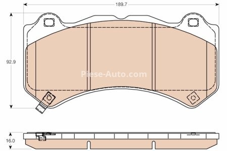 Set plăcuțe frână TRW, față, pentru: CADILLAC CTS, CTS SPORT; CHEVROLET CAMARO, CORVETTE; DODGE CHALLENGER; JEEP GRAND CHEROKEE, GRAND CHEROKEE IV; NISSAN GT-R 2.0-6.4 12.07-