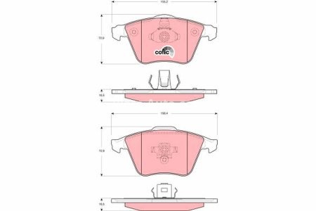 Set plăcuțe frână TRW, față, pentru: VOLVO C30, C70 II, S40 II, V40, V50; CADILLAC BLS; FORD ECOSPORT, FOCUS II; MAZDA 3; OPEL SIGNUM, VECTRA C, VECTRA C GTS; SAAB 9-3, 9-3X 1.0-2.8 09.02-