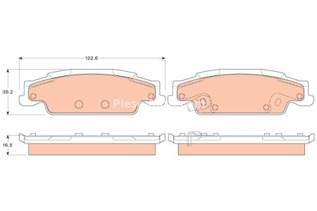 Set plăcuțe frână TRW, spate, pentru: CADILLAC CTS, STS 2.6-6.2 03.02-