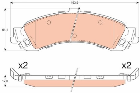 Set plăcuțe frână TRW, spate, pentru: CADILLAC ESCALADE; CHEVROLET AVALANCHE, AVALANCHE 1500, SILVERADO 1500, SUBURBAN, TAHOE; GMC SIERRA, YUKON 4.3-8.1 10.98-