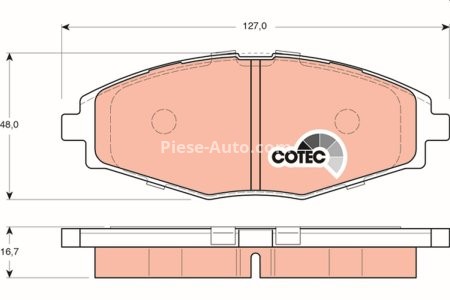 Set plăcuțe frână TRW, față, pentru: CHERY QQ3; CHEVROLET CAMARO, LANOS, MATIZ, SPARK; DAEWOO LANOS, MATIZ; FSO MATIZ; ZAZ CHANCE 0.8-6.2 05.97-