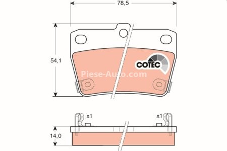 Set plăcuțe frână TRW, spate, pentru: CHERY TIGGO; TOYOTA RAV 4 I, RAV 4 II 1.6-2.4 01.94-12.14