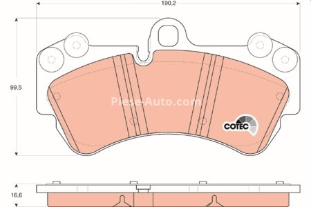 Set plăcuțe frână TRW, față, pentru: CHEVROLET CORVETTE; PORSCHE CAYENNE; VW TOUAREG 3.0D-6.2 10.02-12.19