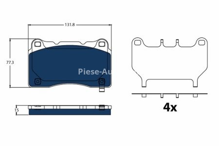 Set plăcuțe frână TRW, față / spate, pentru: CHEVROLET CAMARO; DODGE VIPER; FORD GT; TESLA MODEL S, MODEL X 3.5-Electric 01.03-