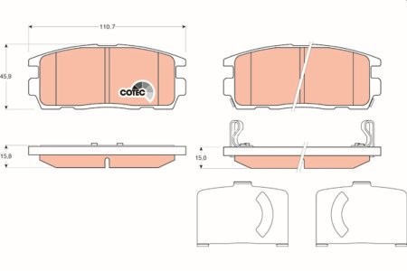 Set plăcuțe frână TRW, spate, pentru: CHEVROLET CAPTIVA, EQUINOX; MITSUBISHI L400; OPEL ANTARA A; PONTIAC TORRENT; SUZUKI XL7 2.0-3.6 09.95-