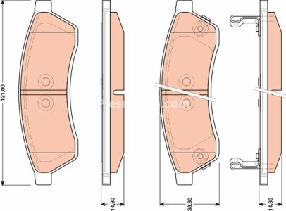 Set plăcuțe frână TRW, spate, pentru: CHEVROLET EPICA 2.0/2.0D/2.5 06.06-12.11