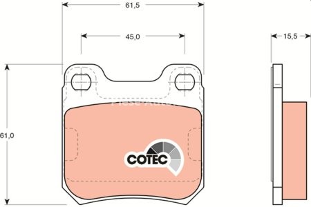 Set plăcuțe frână TRW, spate, pentru: CHEVROLET VECTRA; OPEL OMEGA A, SENATOR B, VECTRA B 1.6-3.0 09.86-12.05