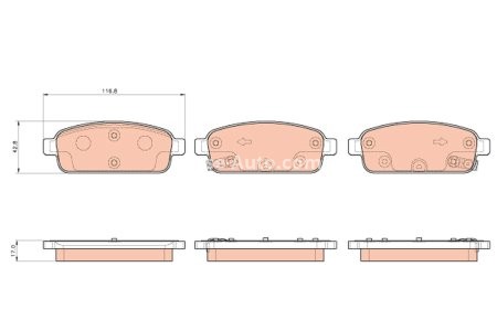 Set plăcuțe frână TRW, spate, pentru: CHEVROLET VOLT; OPEL AMPERA 1.4H 11.11-