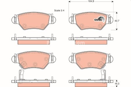 Set plăcuțe frână TRW, spate, (cu accesorii; cu șuruburi de ghidare etrier frână), pentru: CHEVROLET CORSA; OPEL ASTRA G, ASTRA G/KOMBI, CORSA C, CORSA C/HATCHBACK 1.2-2.2D 08.94-12.12