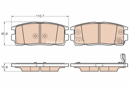 Set plăcuțe frână TRW, spate, (cu suplimente), pentru: CHEVROLET CAPTIVA, EQUINOX; OPEL ANTARA A 2.0D-3.4 04.03-