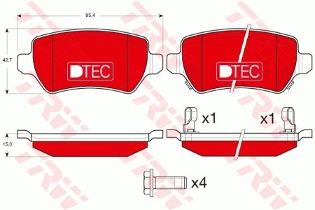 Set plăcuțe frână TRW, din ceramică, spate, pentru: CHEVROLET CORSA; KIA VENGA; LADA KALINA; OPEL ASTRA G, ASTRA G CLASSIC, ASTRA G/KOMBI, ASTRA H, ASTRA H CLASSIC, ASTRA H GTC 1.2-2.2D 08.94-
