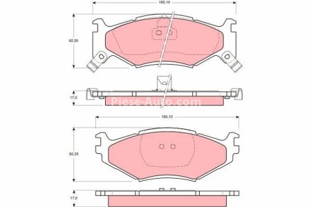 Set plăcuțe frână TRW, față, pentru: CHRYSLER DAYTONA, LE BARON, SARATOGA, VOYAGER I, VOYAGER II; PLYMOUTH VOYAGER 2.2-3.3 09.86-12.96