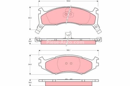 Set plăcuțe frână TRW, față, pentru: CHRYSLER DAYTONA, LE BARON, VOYAGER II; PLYMOUTH SUNDANCE 2.2-3.3 09.86-12.96