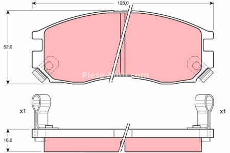 Set plăcuțe frână TRW, față, pentru: CHRYSLER SEBRING; DODGE AVENGER; HYUNDAI SANTAMO; MITSUBISHI CARISMA, COLT III, COLT IV, ECLIPSE I, ECLIPSE II, GALANT VI, GALANT VII 1.6-2.5D 11.87-12.07