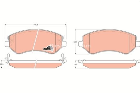 Set plăcuțe frână TRW, față, pentru: CHRYSLER VOYAGER IV; JEEP CHEROKEE 2.4-3.8 02.00-12.08