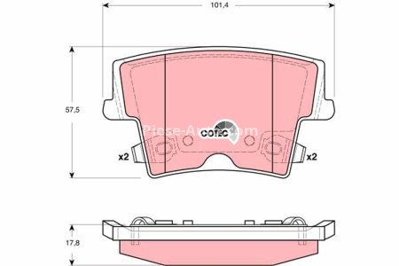 Set plăcuțe frână TRW, spate, pentru: CHRYSLER 300C; DODGE CHALLENGER, CHARGER; LANCIA THEMA 2.7-6.4 09.04-
